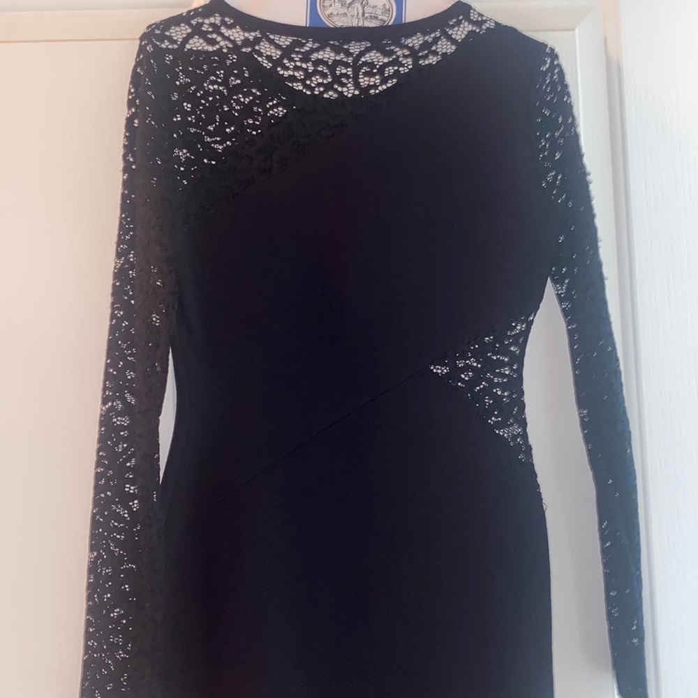 black laced body con dress